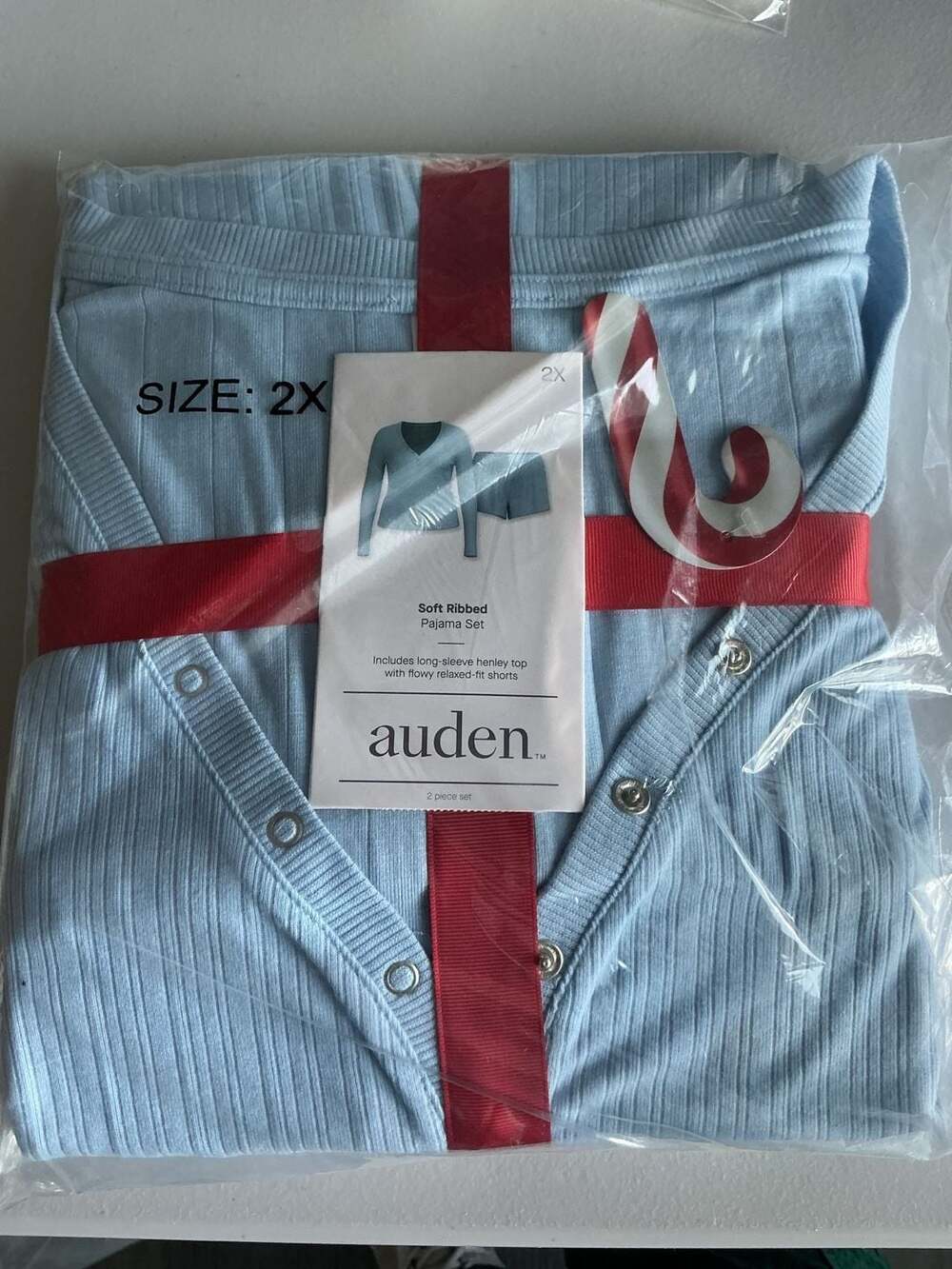 Auden Soft Ribbed Pajama Set Size 2X